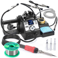 1 x RAW Customer Returns YIHUA 926LED-IV EVO 110W soldering station soldering iron set 90 480 C soldering set with 4 helping hands, 3 additional soldering tips, 1 magnifying glass with LED, 50g lead-free soldering wire, soldering - RRP €69.99