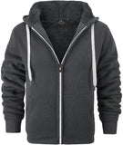 1 x RAW Customer Returns SPEEDRUN Men s Hooded Sweatshirts Pullover with Zip Winter Fleece Thermal Regular Fit Sweatshirts Dark Gray XL  - RRP €24.0