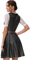 1 x RAW Customer Returns ELFIN Women s Midi Dirndl Elegant Traditional Dress Dirndl Dress Traditional Dress for Oktoberfest including Lace Dirndl Apron, Black, 42 - RRP €120.89