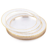 1 x RAW Customer Returns MATANA 20 Premium Transparent Plastic Plates with Gold Rim, 26cm - Reusable Plastic Plates, Party Plates Gold for Weddings, Birthdays, Parties - Elegant Stable Party Tableware - RRP €22.99