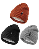 2 x RAW Customer Returns MSDC Hat Men Women Winter Pack of 3 Beanie Hat Women Fleece Lined Warm for Cold Weather Men Women Hat Winter Fashionable Skull Hat Black Gray Dark Orange  - RRP €36.28