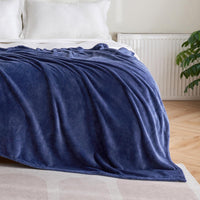 1 x RAW Customer Returns MIULEE Cuddly Blanket Fluffy Blanket Fleece Blanket Living Blankets Couch Blanket Fluffy Throw Microfiber Bedspread Sofa Blanket Blanket For Bed Sofa Bedroom Office 150x200 cm Dark Blue - RRP €19.99