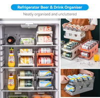 2 x RAW Customer Returns Qinglee can holder refrigerator, rolling can dispenser, refrigerator can holder, removable extra large double layer organizer can boxes, for kitchens, refrigerators, cupboards - RRP €43.98