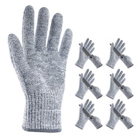 5 x Brand New ANDANDA 2 Pairs Level 5 Cut Resistant Gloves, Food Grade Material, Kitchen Work Glove, Oyster Shucking, Fish Filleting, Meat Cutting, Sculpture, Grey, XL - RRP €75.6