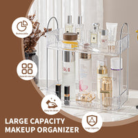 1 x RAW Customer Returns Make up Organizer, Cosmetic Organizer, Beauty Organizer, Skin Care Organizer for Bathroom 2 Layers, Clear  - RRP €25.1