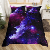 1 x RAW Customer Returns 3D Galaxy Bedding Set 140x200cm Starry Sky Printed Duvet Cover Purple Blue Kids Boys Girls Decoration Soft Microfiber Bed Linen - RRP €20.4