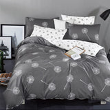 1 x RAW Customer Returns KEAYOO bed linen 135x200 gray white reversible bed linen dandelion pattern 100 cotton for winter to summer soft touch with zip 2-piece set - RRP €28.22