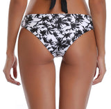 1 x Brand New SHEKINI Women s Brazilian Triangle Printed Low Waist Sport Bikini Bottoms Beachwear Medium, Bikini Bottoms-Black  - RRP €21.91