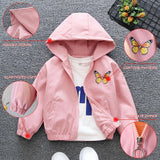 1 x RAW Customer Returns SXSHUN transitional jacket children girls outdoor jacket with butterfly pattern children s jacket cute jacket, pink, 152-158 - RRP €23.99