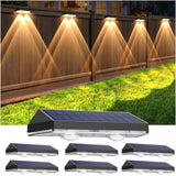 1 x RAW Customer Returns Solar Lights for Outdoor Garden - IP65 Waterproof Solar Lights Warm White Daylight White Cool White 3 Mode Solar Fence Lights for Outdoor Areas, Decks, Stair Railings, Swimming Pools and Walls - RRP €34.27