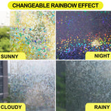 1 x RAW Customer Returns Window film opaque self-adhesive 60 x 200 cm, Spurtar 3D window film colorful window film sun protection anti UV, rainbow film window privacy glass film static adhesive without adhesive - RRP €17.6