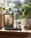 1 x RAW Customer Returns Afuly Picture Frame 13x18 Wooden Double Glass Black Modern Photo Frame with Vase and Metal Tree for 2 Photos Family Friend Birthday Festival Gifts for Mom Grandma - RRP €25.2