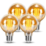 1 x RAW Customer Returns Dexnump E27 LED Vintage Edison Light Bulbs 4 Pieces G80 Warm White 2700K Retro Light Bulb 7W 800Lm Amber Glass Filament Not Dimmable Ideal for Decorative Nostalgia Industrial - RRP €21.17