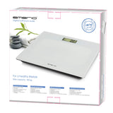 3 x RAW Customer Returns Digital bathroom scale from Emerio with precise sensors, step-on technology, including 2x AAA batteries, LC display, units in kg lb st, up to max. 180kg, ultra-slim, auto off, white glass, 28x28x2cm - RRP €53.31