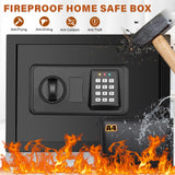 1 x RAW Customer Returns 23L Safe Fireproof with Fireproof Bag, Digital Home Safe with Removable Shelf, Furniture Safe with Combination Lock for Ammunition Gold Jewelry Documents Medicines - RRP €99.99