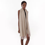 1 x RAW Customer Returns Scarf Shawl Winter Woman Stole Beige Spaosa Scarves Foulard Pashmina Elegant Ceremony - RRP €23.98