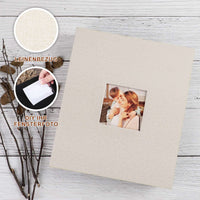 1 x RAW Customer Returns Lanpn Photo Album 13x18 cm 200, Linen Slip-in Album for Landscape Format 200 13 x 18 Photos Beige - RRP €19.9