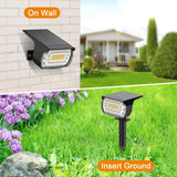 1 x RAW Customer Returns WELALO Solar Spotlight for Outdoor Use, 57 LED 3000K Solar Lamps for Outdoor Garden, 3 Brightness Adjustable Solar Lights, IP65 Waterproof Solar Garden Light for Yard Garden Garage Path Warm White, Pack of 2  - RRP €20.05