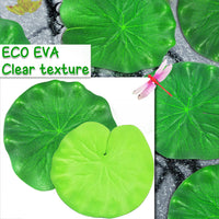 1 x Brand New YUE QIN 22 pieces pond decoration 10 pieces simulation lotus leaf 6 artificial dragonfly and 6 artificial frog for fish vivarium pool pond decoration aquarium - RRP €6.29