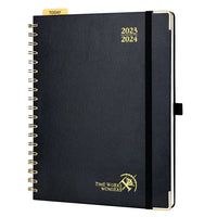 3 x RAW Customer Returns POPRUN Premium Calendar 2023 2024 Weekly Planner 25.5 x 21.5 cm, 17-Month Planner Ring Binder Aug.2023-Dec.2024 , Planner Hardcover with Plastic Ruler, FSC -Certified Paper - Black - RRP €44.13