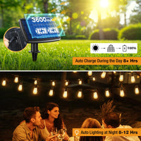 1 x RAW Customer Returns litogo Solar Fairy Lights Outdoor Dimmable 36.5M - 50 3 ST38 LED Fairy Lights Outdoor Solar Light Bulbs with Remote Control 5 Modes Solar Fairy Lights for Outdoor Garden Balcony Party Wedding Christmas Decoration - RRP €65.99