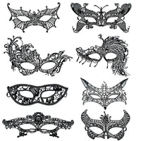 1 x Brand New FORYNXHWIN 8 Pieces Gothic Venetian Mask, Sexy Lace Mask, Masquerade Mask for Carnival, Halloween, Mardi Gras, Cosplay Party - RRP €19.2