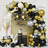 3 x Brand New Black Gold Silver Balloons, 112 Pieces Black Gold Balloon Arch Set Birthday Decoration for Boys Men Party Balloons with Bottles Foil Balloons for Birthday Graduation Anniversary - RRP €57.6