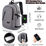 1 x RAW Customer Returns Men s Laptop Backpack 17.3 Inch Anti-Theft Waterproof Work Backpack Large Capacity with USB Charging Port Computer Backpack for Daily School Travel - Gray - RRP €37.08