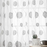 1 x RAW Customer Returns MIULEE curtains with floral embroidery, curtains white with gray pattern for living room, bedroom curtain, transparent with eyelets, set of 2 voile flowers, transparent curtains, each H 225 x W 140 cm - RRP €29.49