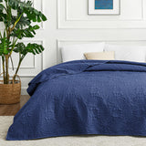 1 x RAW Customer Returns Love s cabin bedspread 240x260 navy blue, ultra soft bed quilt lightweight microfiber bedspreads bed cover 240x260, modern bedspread with coin pattern for all seasons without pillowcase  - RRP €36.19