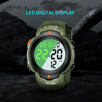 1 x RAW Customer Returns CIVO Men s Watch Digital Sport Outdoor 50M Waterproof Large Dial Green - Military Tactical LED Digital Wrist Watch With Alarm Calendar Stopwatch - RRP €22.04