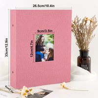 1 x RAW Customer Returns Lanpn Photo Album 10x15 400 with Pockets, Linen Photo Album Vertical Photo Holder 10x15cm Pocket Pink - RRP €22.49