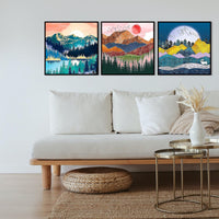 5 x Brand New 9 Diamond Painting Adults - DIY 5D Full Drill Diamond Painting Pictures, Diamond Painting Crafts for Home Wall Decoration, 9 Pack 30 x 30 Centimeters Landscape Moon Sun Mountain  - RRP €36.0