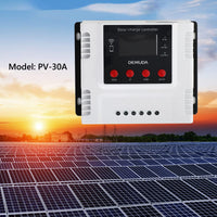 1 x RAW Customer Returns Areyourshop Solar Charge Controller, 30A PWM Solar Panel Controller 12V 24V 48V PV Controller with WiFi Monitor Function PWM LCD Controller for Life po4 Lead Acid Gel Battery - RRP €60.49