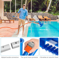 1 x RAW Customer Returns Joyhoop Pool Vacuum Cleaner - Pool Bottom Vacuum Cleaner with Pool Skimmers, 4 Section Pole, Small Manual Pool Vacuum Cleaner for Pool Spa Fountain Hot Tub - RRP €30.72