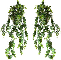 1 x RAW Customer Returns Eco Home Store Set of 2 Hanging Artificial Plants in White Plant Pots Plastic Plant Fake Hanging Plant Houseplant Hanging Plant Fake Plant Artificial Plants Indoor Houseplants Artificial Plant - RRP €27.99