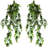 1 x RAW Customer Returns Eco Home Store Set of 2 Hanging Artificial Plants in White Plant Pots Plastic Plant Fake Hanging Plant Houseplant Hanging Plant Fake Plant Artificial Plants Indoor Houseplants Artificial Plant - RRP €27.99