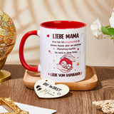 1 x RAW Customer Returns New gifts for expectant mothers, dear mother mug, expectant mother wooden sign, dear mother, now I am snuggled up in your belly, ceramic mug, pregnancy gift for mother red  - RRP €13.1