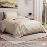 1 x RAW Customer Returns Dreamzie Duvet Cover Bed 135x200 cm with 1 Pillowcase 80x80 cm - Beige - Duvet cover 135x200 made of 100 Microfiber. Duvet Cover Certified without Chemical Products Oeko Tex  - RRP €13.1