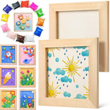 7 x Brand New BaXing Air Drying Modeling Clay, Kids Handmade Clay Photo Frame Painting, 12 Colors, 2 Wooden Picture Frames, Gift for Boys Girls Age 3-12 - RRP €134.4