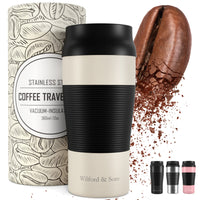 1 x RAW Customer Returns Thermo mug coffee mug to-go stainless steel - 360ml thermo drinking cup leak-proof BPA-free 4h hot - 8h cold vacuum insulated Tea coffee to go travel mug cup cafe insulated mug thermos mug - RRP €23.18