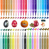 1 x RAW Customer Returns Ohuhu Acrylic Pens for Stones Waterproof, 40 Colors Permanent Marker 0.7-2mm Fine Pen for Scrapbooking Photo Album Ceramic Wood Pumpkin Glass Canvas Pumpkin Porcelain Painting Set Dishwasher Safe - RRP €23.3