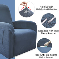 2 x Brand New Argstar 1 Piece Recliner Cover, Stretch Recliner Covers, Jacquard Sofa Cover, Washable Stretch Sofa Covers for Furniture, Blue - RRP €40.8