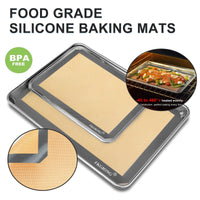 6 x Brand New Silicone Baking Mats - Non-Stick Large Baking Mats Set of 3-2 Half Sheets 29 x 41 cm 1 Quarter Sheet - Extra Thick Reusable Baking Mats for Cookies, Pastries, Buns, Fondant - RRP €90.72