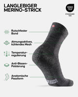 1 x RAW Customer Returns DANISH ENDURANCE Lightweight Merino Hiking Socks 3 Pairs Grey, EU 43-47  - RRP €36.95