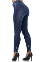 1 x RAW Customer Returns Elara Damen Jeans High Waist Destroyed Chunkyrayan MEL0275-3 DK.Blue-48 4XL  - RRP €27.18