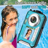 1 x RAW Customer Returns Digital Camera Autofocus 56MP 4K Camera Photo Camera 16x Digital Zoom 2.7 Inch Screen Underwater Camera with 32GB Card - RRP €109.99