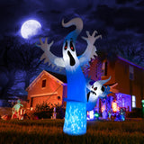 1 x RAW Customer Returns Halloween Inflatable Decoration, Moxled 2.4M Halloween Terrible Ghost Halloween Inflatable Ghosts Decoration with LED Lights for Indoor Outdoor Garden Party Decoration - RRP €60.49