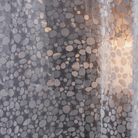 1 x RAW Customer Returns Furlinic shower curtain, extra length, anti-mould, waterproof, transparent bathroom curtain made of EVA, 180 cm wide, 240 cm high, 3D effect pebble stone with 12 shower curtain rings, hem with stones. - RRP €23.59