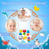 1 x RAW Customer Returns Chennyfun Baby Bath Toys Water Toys, 16Pcs Children Bath Toys with Fishing Net, Bath Toys Baby Children Toys Baby Bathtub-Penguin, Swan, Duck, Whale for 1-5 Years Baby - RRP €17.64